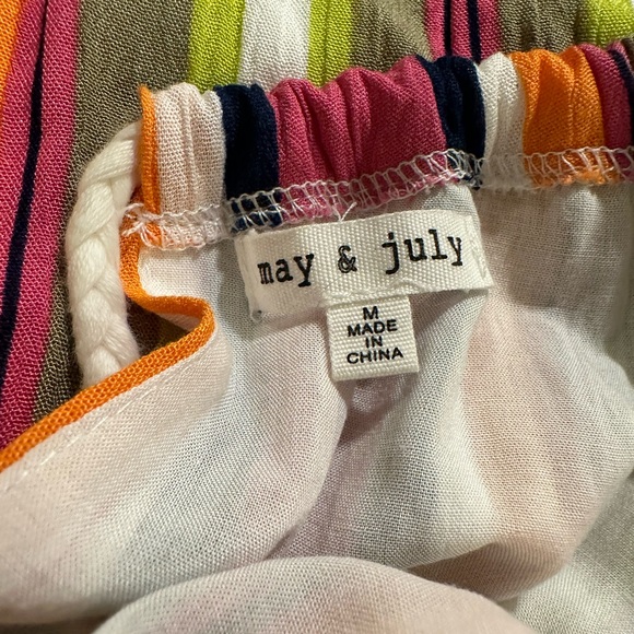 May & July Bold Striped Cut Out Maxi Dress M FREE SHIP - Picture 4 of 5